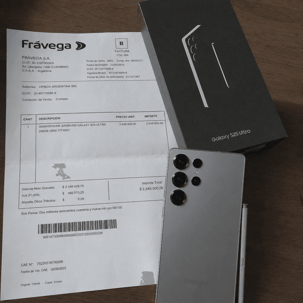 Factura legal del premio comprado por el Club del Concurso